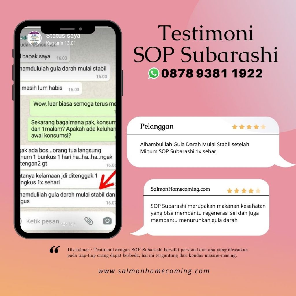 Testimoni SOP Subarashi Untuk Gula Darah